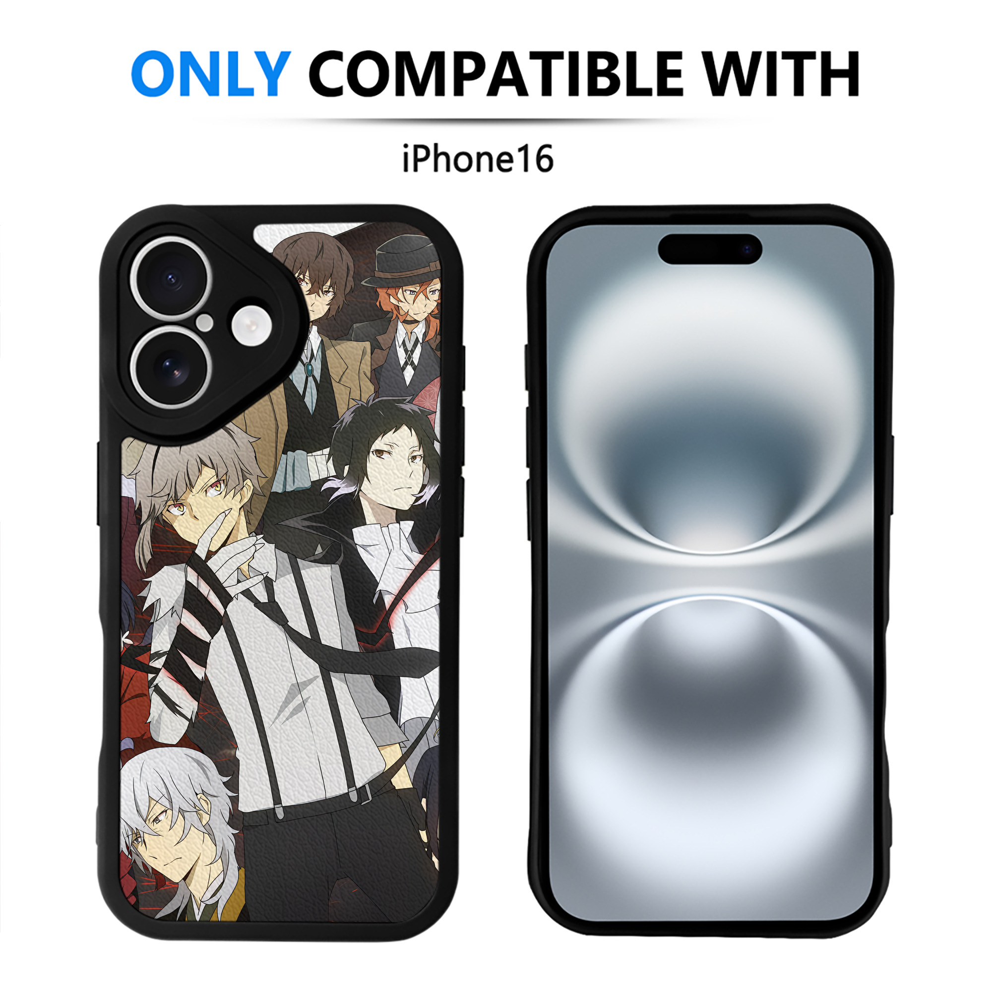 （画像用） 文豪ストレイドッグス Bungo Stray Dogs 【iPhone 16シリーズ対応】シリコンスマホケース（レザー調） 材質：シリコン